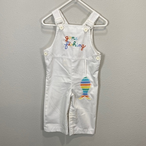 Carter's Other - Vintage Carters gone fishing overalls white